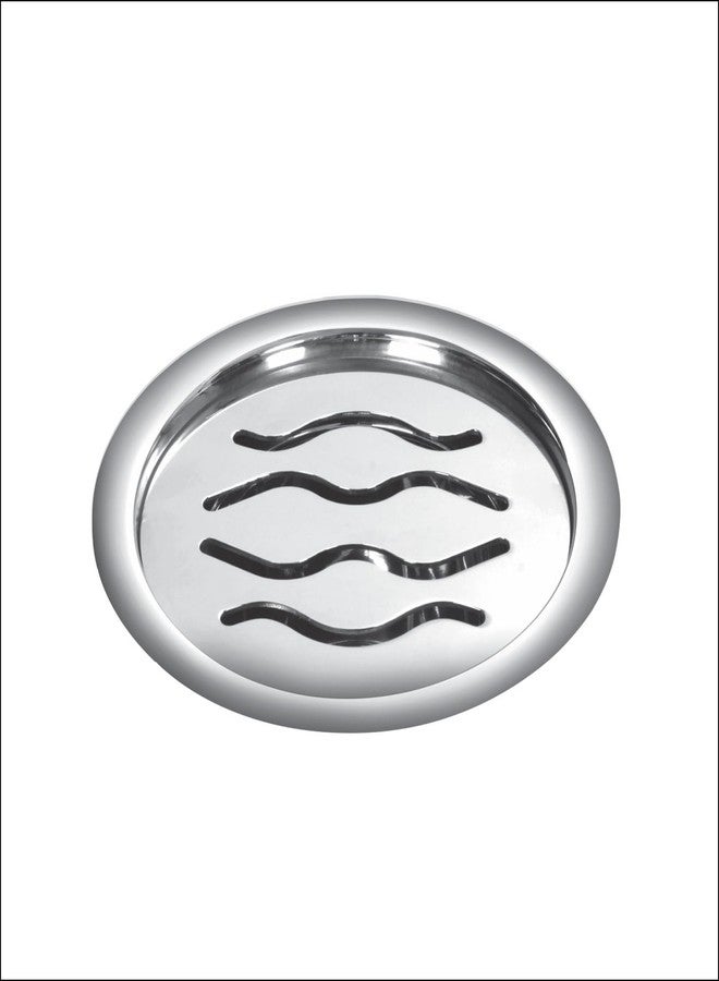 Sanjay Chilly Round Wave Floor Drain 5 Inch for Bathroom Jali SS 304 Grade Kitchen Bathtub Insects Catcher Safety Home & Factory Anti Odor Automatic Locking System (Round Wave Silver 5 INCH) - Image 1